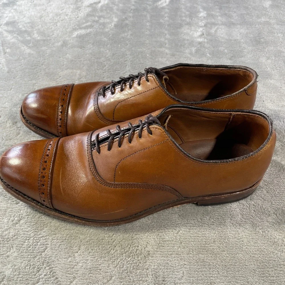 Allen‎ Edmonds Fifth Avenue Oxford Dress Shoes Mens 8.5  Brown Leather Cap Toe